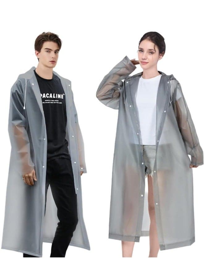 Rain Poncho for Adults, 2 Pack Reusable Raincoat, Emergency Ponchos for Women or Men, Portable Waterproof Rain Cape Rain Jacket Raincoats for Outdoor Activities