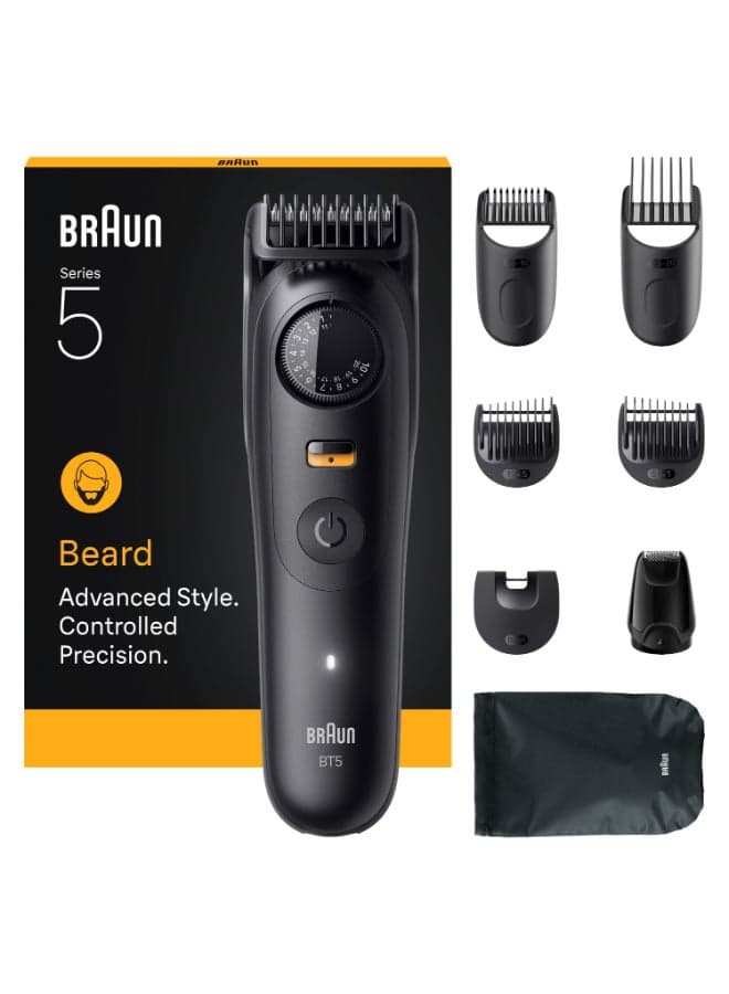 Braun Beard Trimmer Series 5, +8 Styling Tools, Ultra Sharp Blade, BT5560 Black