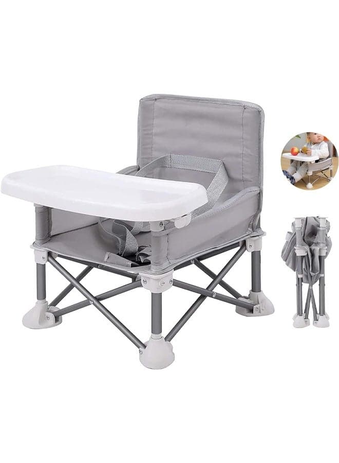 Baby Booster Seat,Multifunctional Folding Portable Baby Dining Chair,Compact Toddler Feeding Chair with Removable Dining Tray,for Baby Travel,Playing,Beach,Picnic,Garden,Feeding