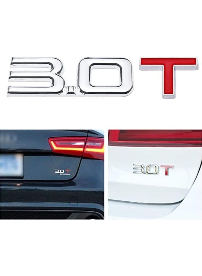 Car Sticker Emblem Badge 3D Metal Metallic Logo Universal Auto Decal (Pack of 1, 3.0T)