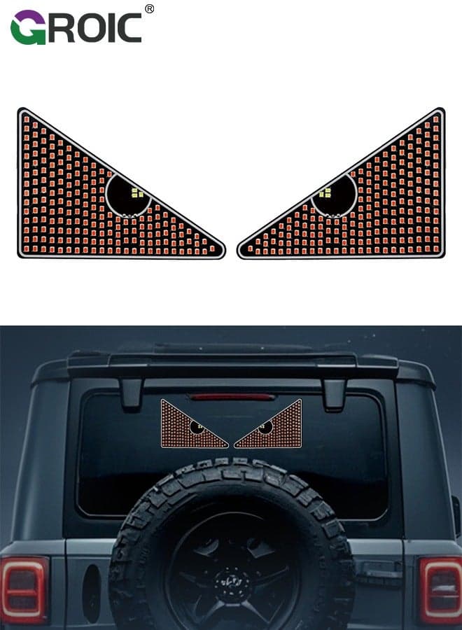 Led Eyes for Car Windshield, Funny Car Window Flexible Led Display Screen Panel, Dynamic Big Eye Lights with App Control, Car Rear Window Light (Triangle red 1 Pair)