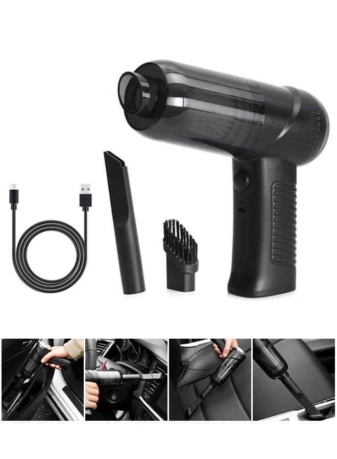 Handheld Vacuum Cordless, Portable Mini Vacuum Cleaner with Two Suction Nozzles and Charging Cable, Compressed Air Duster & Air Blower Hand Held Vacuum for Cars, Homes, Office,Camping, Sofas, Carpets, Beds