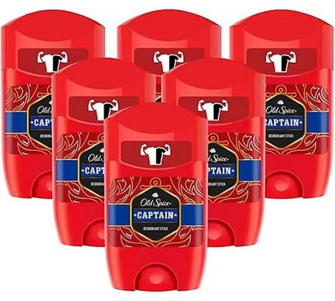Captain Deodorant Stick For Men, 6 x 50ml