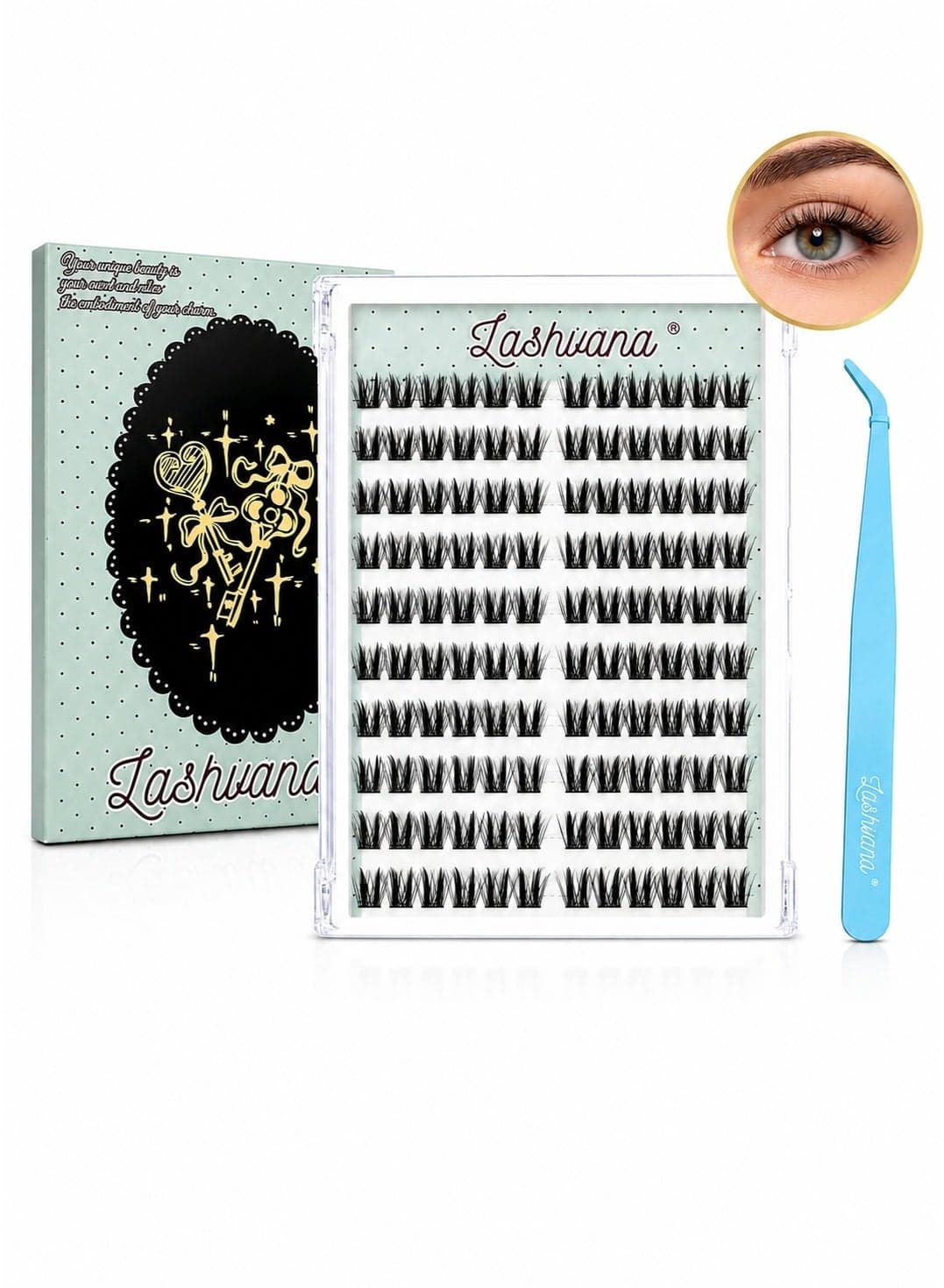 120pcs Self Adhesive False Eyelashes Diy Natural Wispy Mouse-Hair Lash Clusters Kit d Curl Pre Glued Wispy Lashes Kit With Tweezers For Beginners, Press On Glueless Individual Lashes Diy Eyelashes.