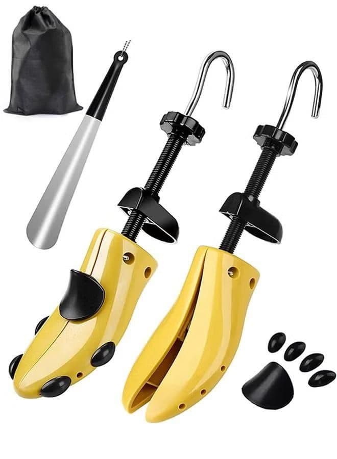 Plastic Shoe Stretcher Shoe Tree Expander Widener Adjustable Length Width for Men with Shoe Horn and Storage Bag
