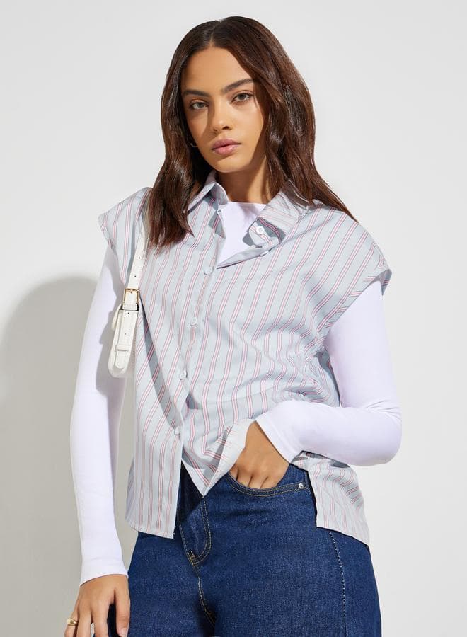 Blue Striped Relaxed Shirt