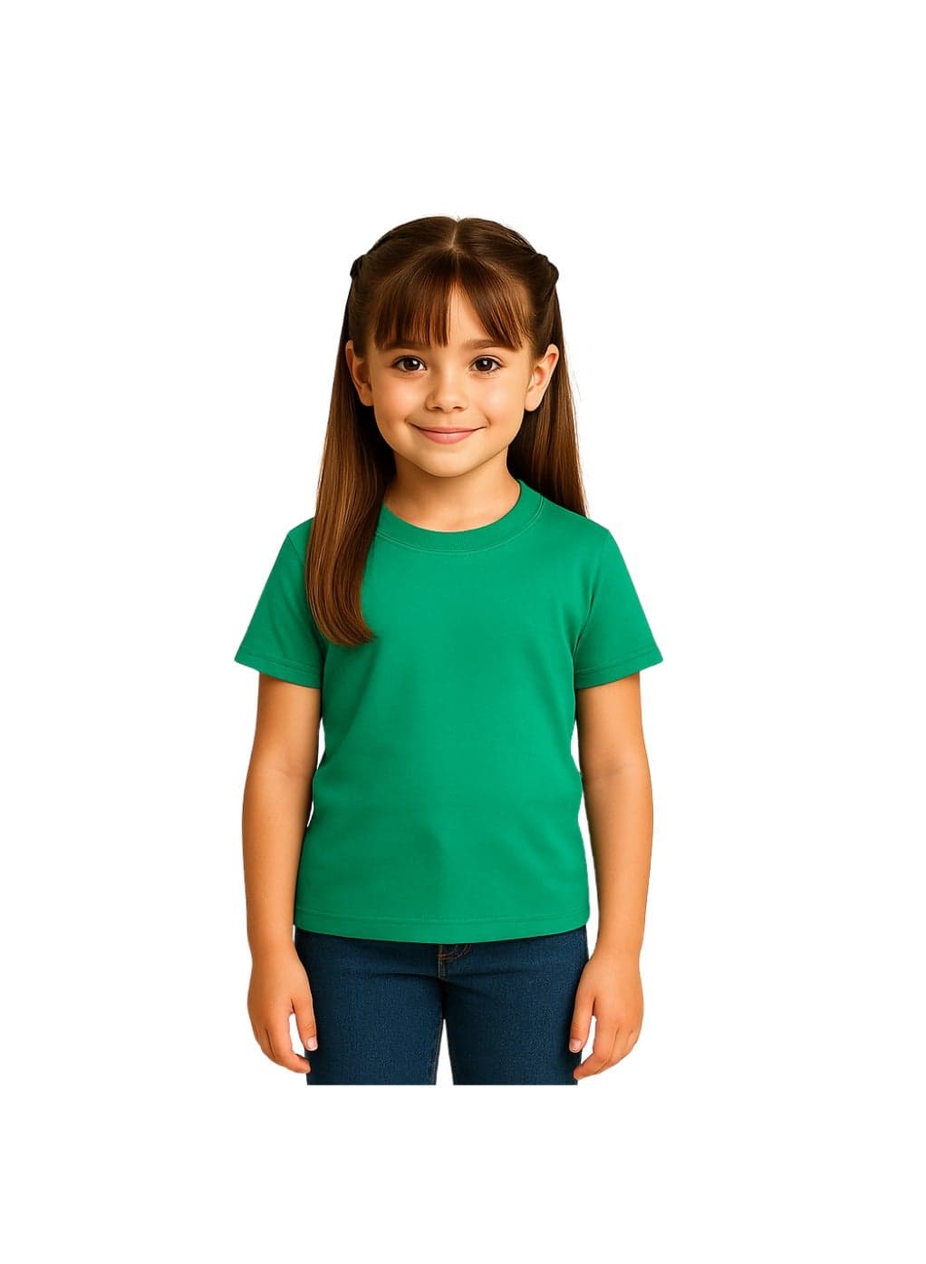 Printshop4me Kids Round Neck Girls T Shirt 170 GSM Pure Cotton Basic Colors