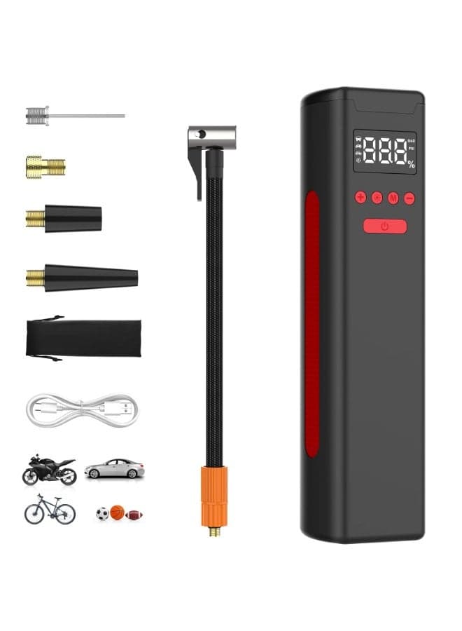 Tire Inflator Portable Air Compressor, 150PSI Cordless Air Pump for Car Tires with Digital Pressure Gauge, LED Light&Power Bank for Emergency, Portable Tire Inflator for Car, Bike and Balls
