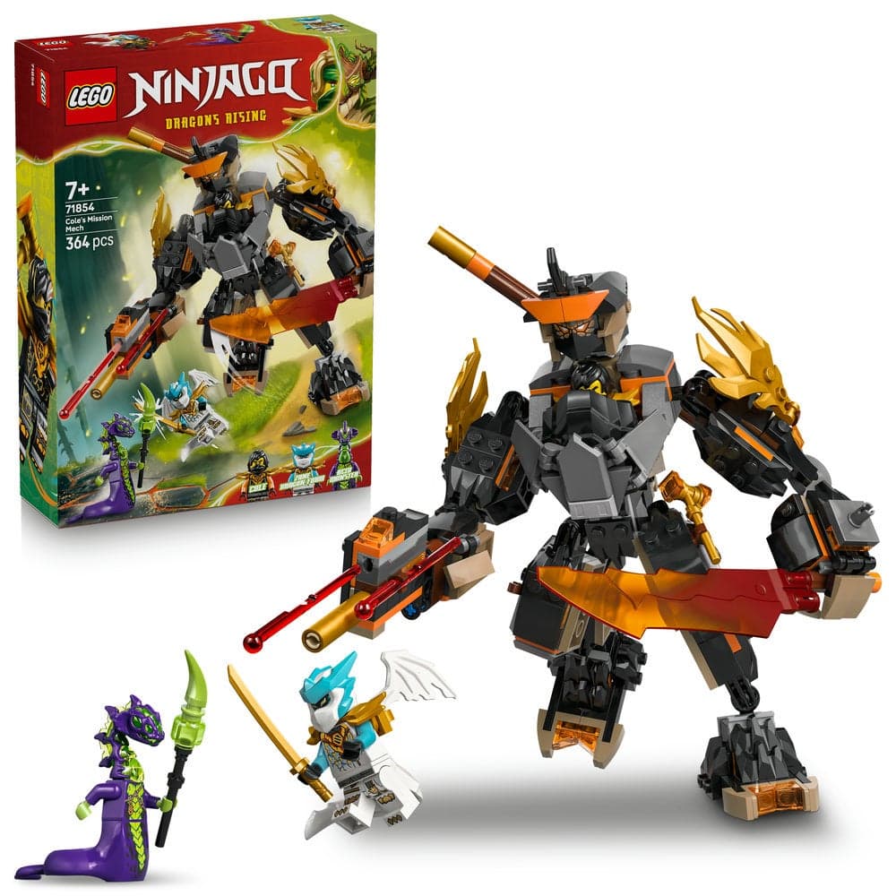 NINJAGO Cole’s Mission Mech & Dragon Zane Toy 71854 (Age 7+, 364 Pieces)