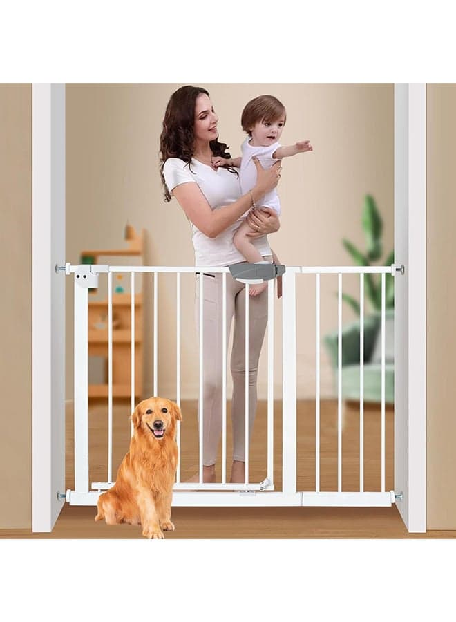 Auto Close Safety Baby Gate With 30 CM Extension Kit Maximum, Suitable For 114 CM (Safety Railing + 30CM Extension Kit)