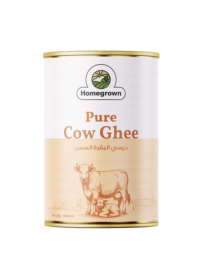 Homegrown Pure Cow Desi Ghee - Rich Aromatic Clarified Butter | Grass-Fed, Traditional, Healthy Cooking Ghee (1 litre)