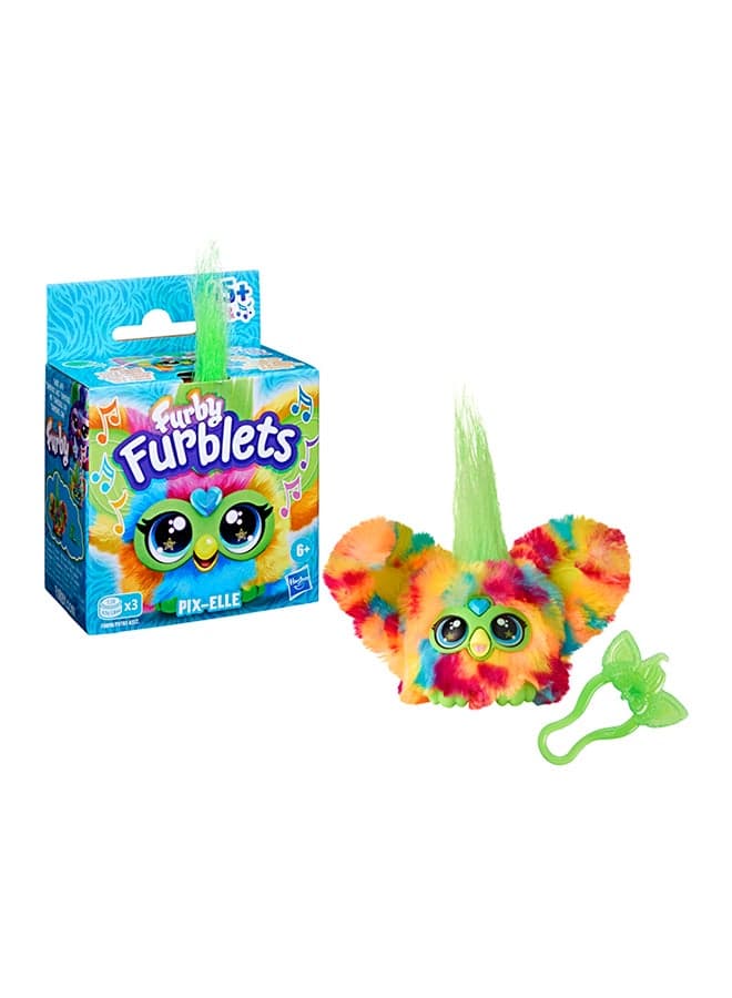 Furblets Pix-Elle Mini Friend, 45+ Sounds, Gamer Music & Furbish Phrases, Electronic Plush Toys for Girls & Boys 6 Years & Up, Multicolor