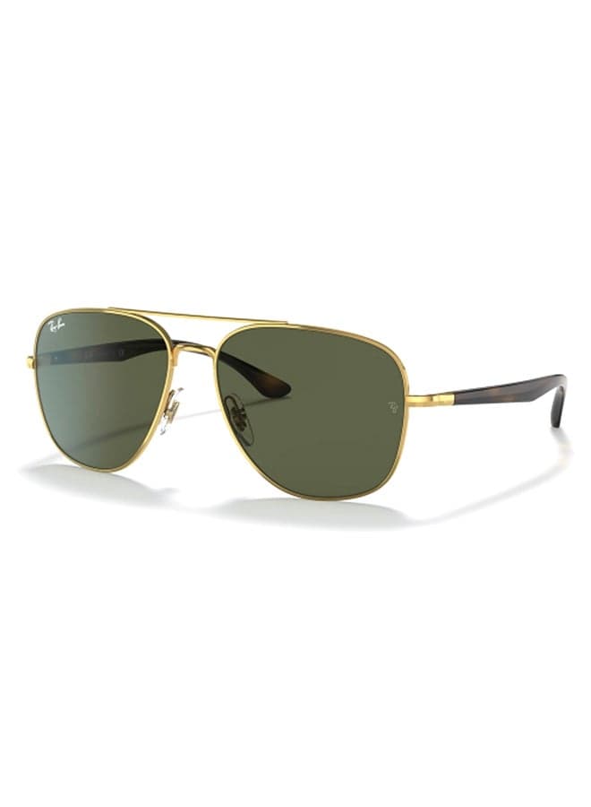 Unisex Unisex UV Protection Square Shape Metal Sunglasses RB3683 001/31 56-15 - Lens Size: 59 Mm - Polished Gold