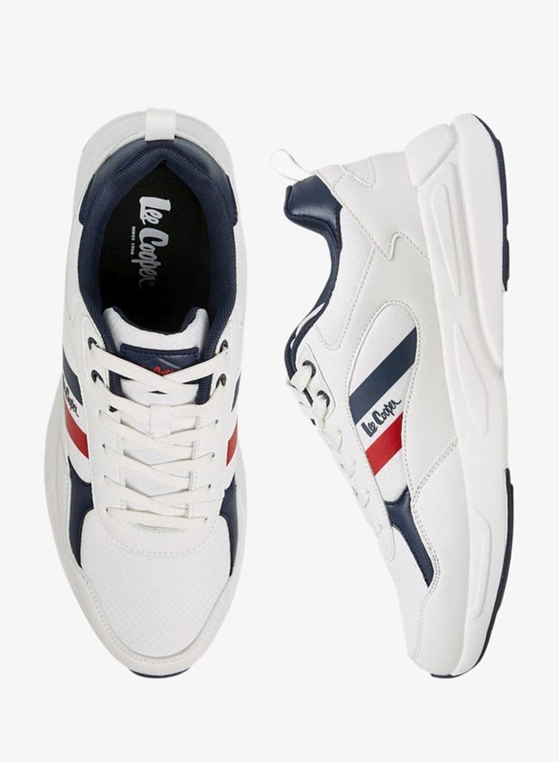 Men's Panelled Lace-Up Sneakers with Pull Tab