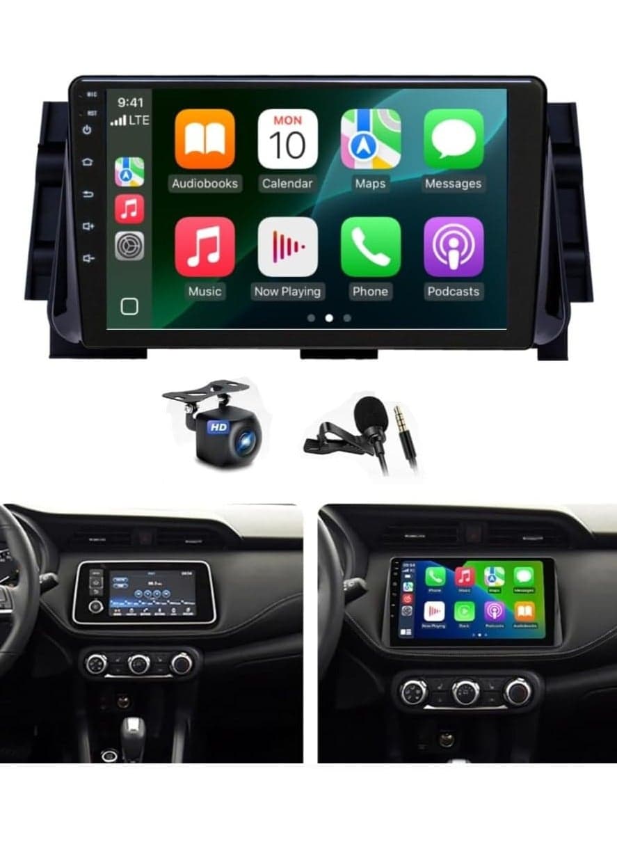 Android Car Stereo Screen For Nissan Kicks 2017-2020 With Apple Carplay Android Auto Wireless 8GB RAM 128GB ROM WiFi DSP Radio Bluetooth HD Camera Included Fast Interface Octa-Core Processor