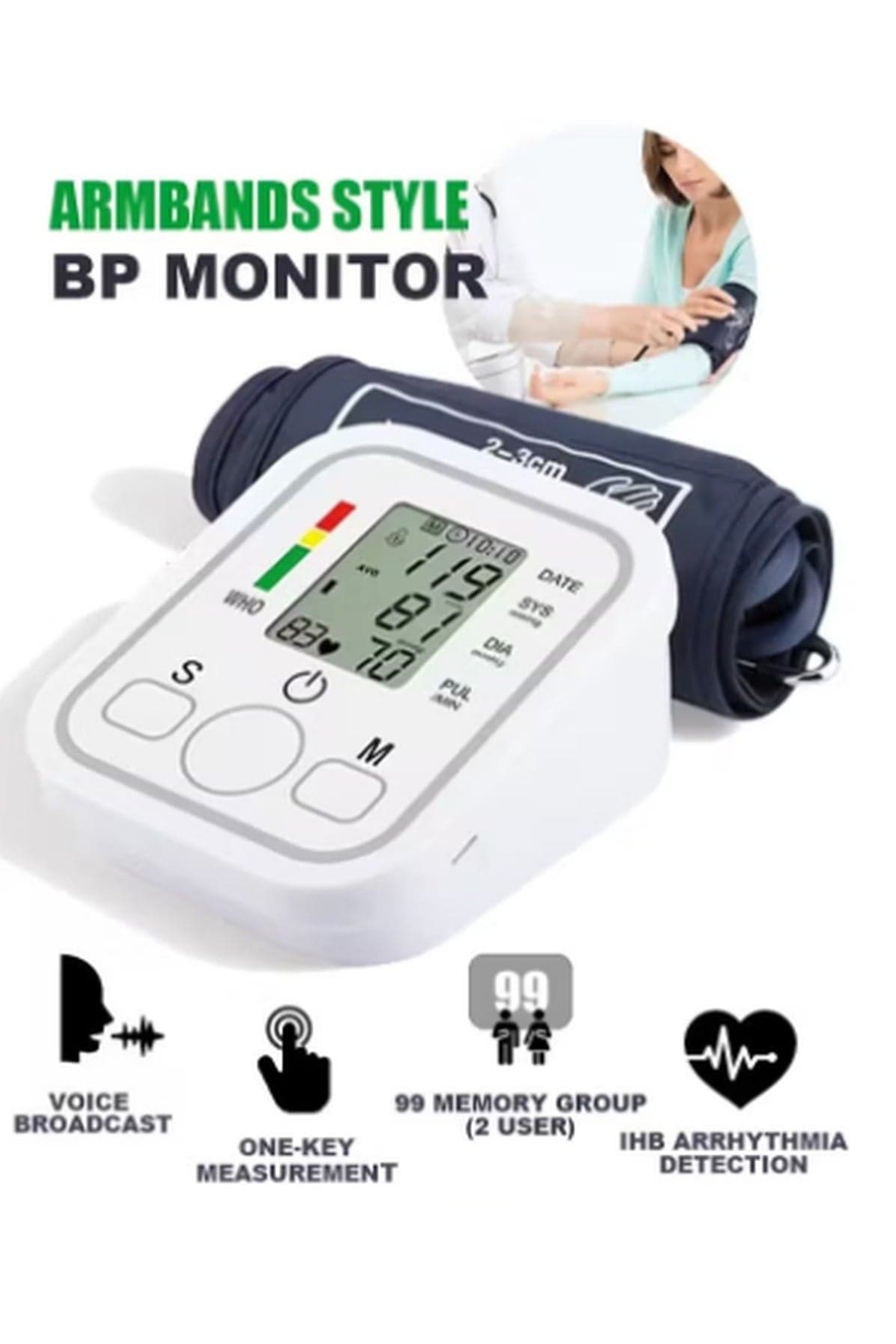Smart Automatic Blood Pressure Monitor, Voice Broadcast & Easy Reading, Perfect Home Health Device