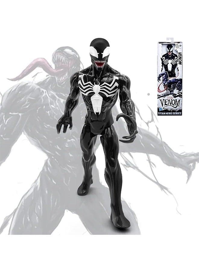 Venom Action Figures, 12 Inch Collectible Articular Mobility Figures Toys for Boys Characters Toys Prefect Gift for Birthday, Children's Day for Kids (Black)