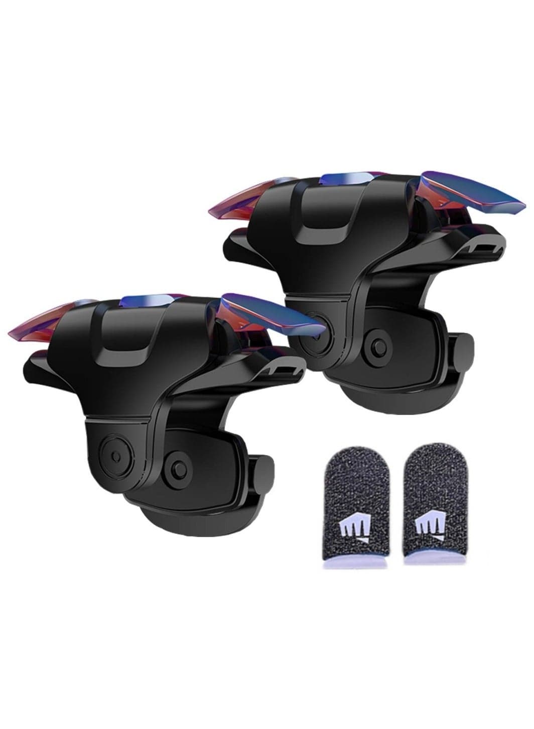 Mobile Triggers,Mobile Game Controller, Game Trigger for PUBG/Fortnite/Call of Duty,Shooter Sensitive Controller Joysticks Aim & Fire Trigger for iPhone and Android Phone(1 Pair of Controllers And 1 Pair of Finger Sleeves)