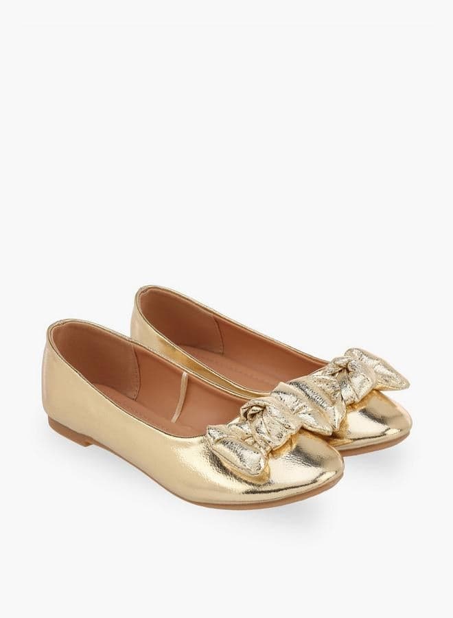 Flora Bella Girls Bow Accent Ballerina Shoes