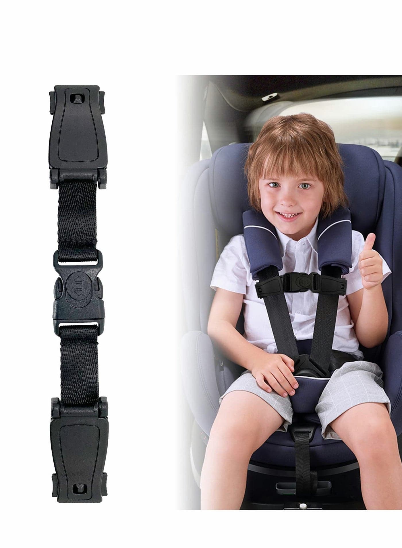Universal Child Chest Harness Clip, Car Seat Safety Belt Clip Buckle, Anti-Slip Baby Chest Clip Guard Compatible with Seats, Strollers, High Chairs, Schoolbags, for 1.5-inch Width Harness