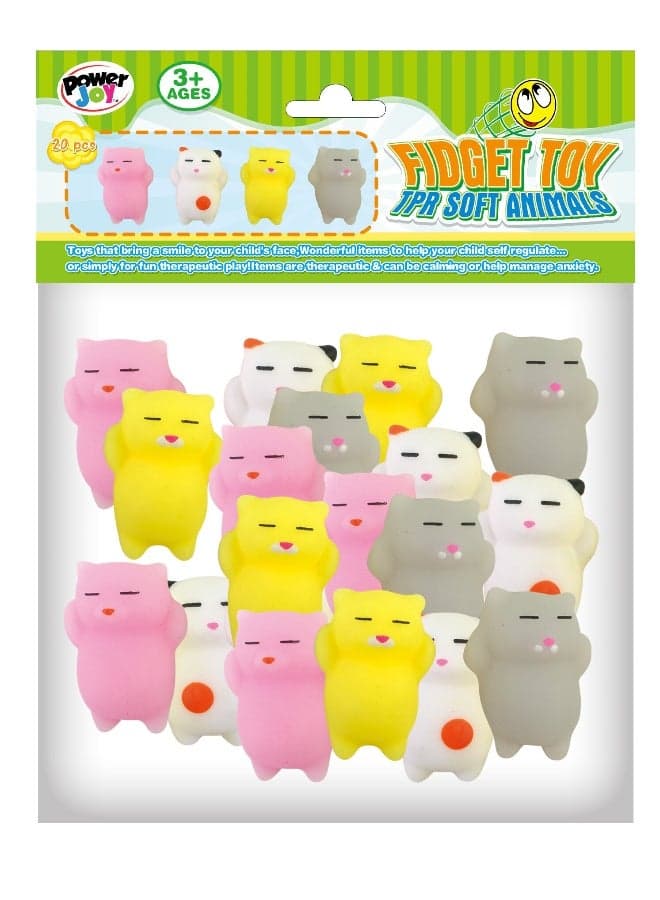 Power Joy Fidget Toy Squishy Animals 20 Pieces Megapack, Assorted 1 Piece (Style & Color May Vary) Each Sold Separately