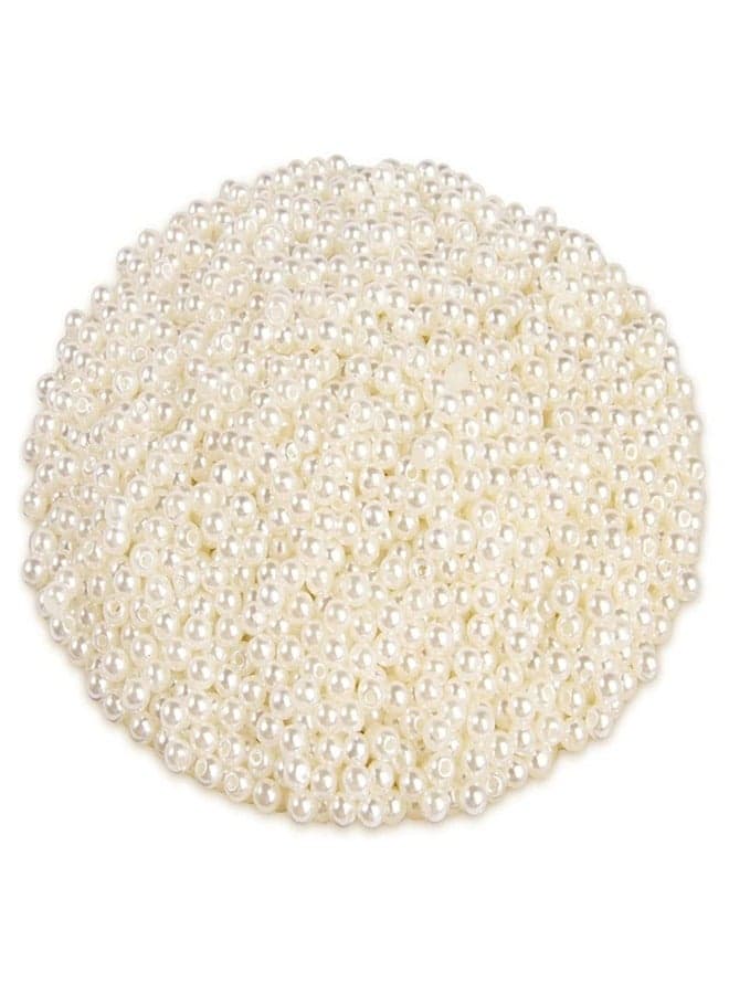 Pearl Beads for Craft, 1000pcs Fake Pearls, 6 mm Small Sew on Pearl Beads with holes for Jewelry Making, Bracelets, Necklaces, Hairs, Crafts, Decoration and Vase Filler