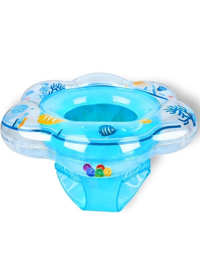 Inflatable Baby Pool Float for Age 6-12 Months with Double Airbag & Safe Seat, Infant Toddler Pool Float for Swim Training, Bathtub Water Play