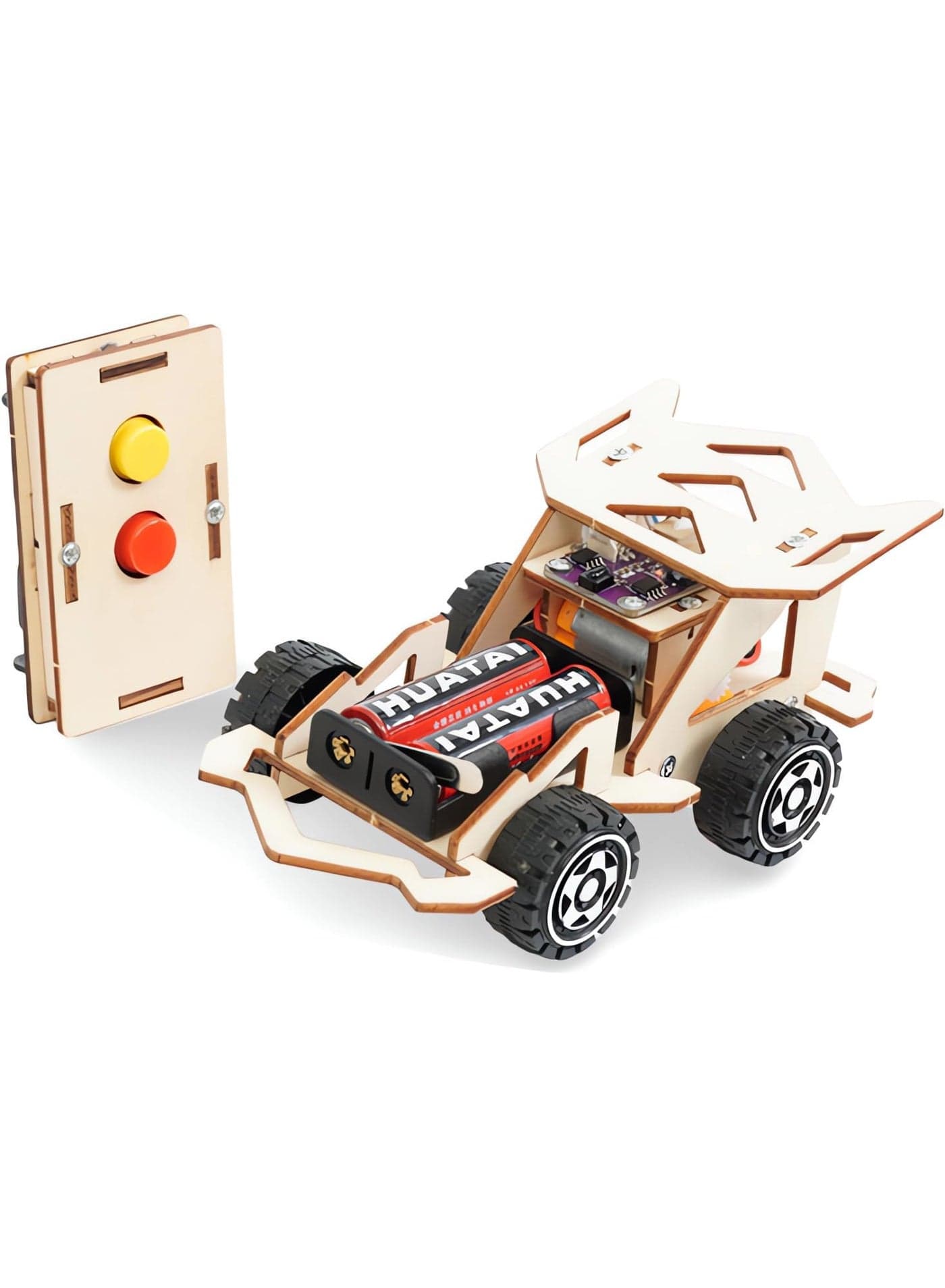 Wooden Remote Car,science kit Wireless Remote Control Racing Car Kit,Science Experiment Kit,DIY Model Cars Kit Educational Building Toys for 5-12 Year Old Boys