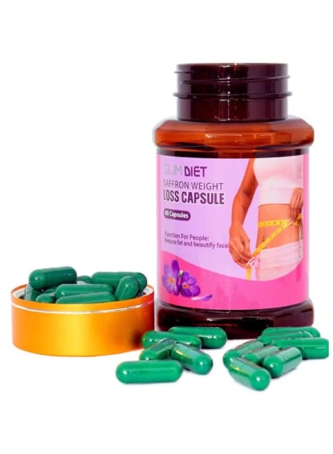 Slim Diet Saffron Weight Loss Capsules (60 Capsules) – Burn Fat & Control Hunger Naturally
