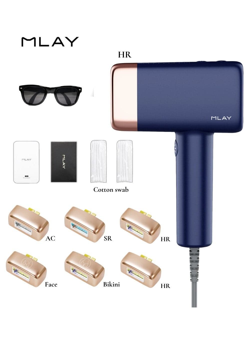 T14 7 in 1 IPL Hair Removal Device, 3℃ Ice Cooling Laser Hair Removal, 500,000 Flashes 0.5s/Flash, Painless Hair Removal Device Remove Acne/Skin Rejuvenation for Whole Body Bikini Face Arm Armpit Back Leg