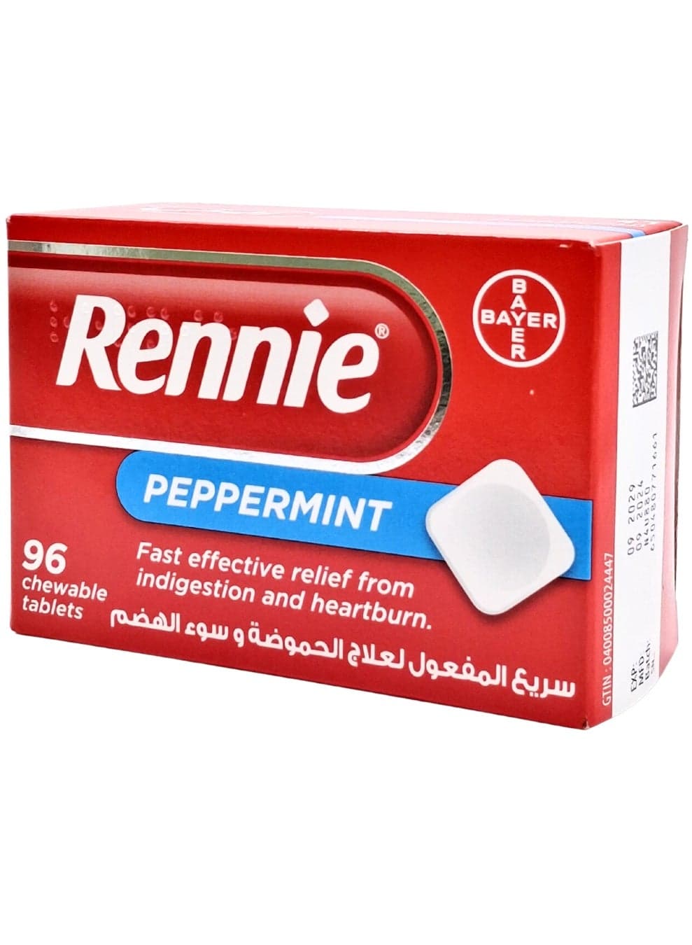 Rennie Antacid Tablets 96s (Fast Relief from Heartburn, Acid Indigestion & Upset Stomach)