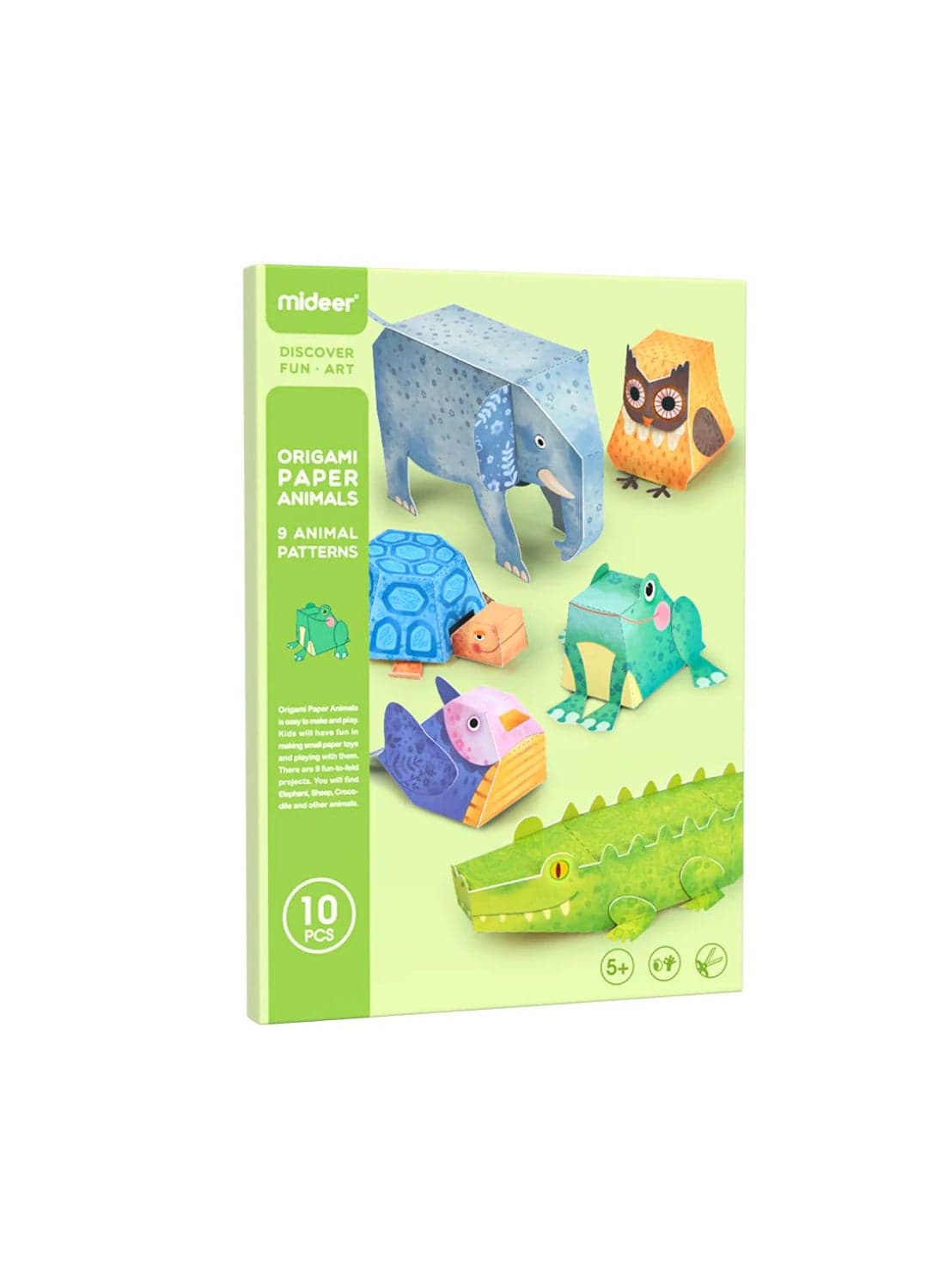 Paper Model Animals Origami Kit for Kids Ages 5+ | 3D Paper Craft Set with 9 Animal Designs | No Scissors Needed | Pre-Creased, Perforated, Easy Pop-Out Craft for Boys & Girls