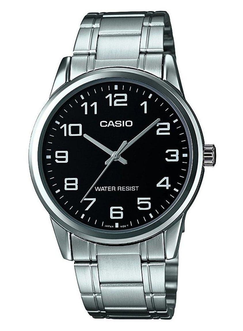 Men Stainless Steel Analog Quartz Watch MTP-V001D-1BUDF - 45 mm - Silver