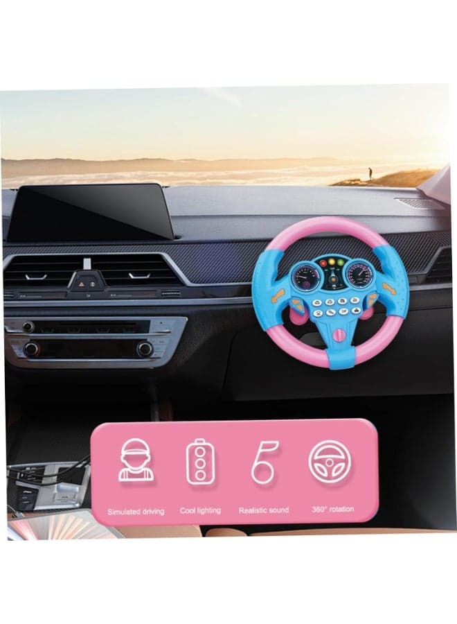 Kids Steering Wheel Toy with Light & Sound – Simulated Driving Controller with Suction Mount, Educational Pretend Play for Boys & Girls (3+) random color