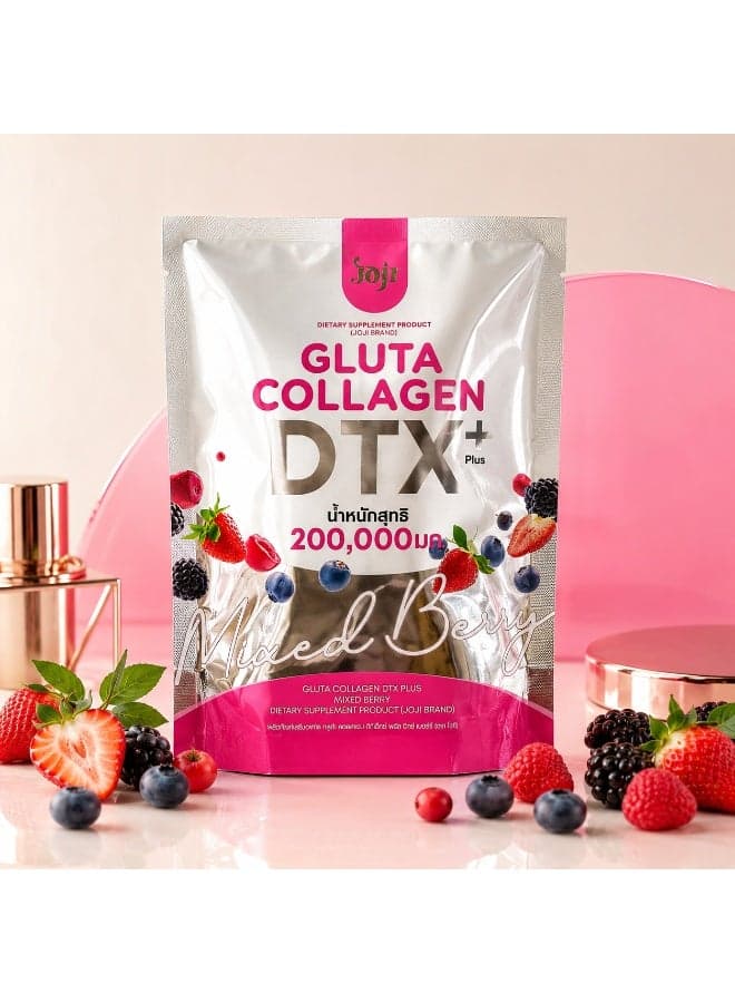 Gluta Collagen DTX Mixed Berry | 200,000mg Collagen & Glutathione | Skin Brightening & Detox | 10 Sachets (20g Each) - 200g