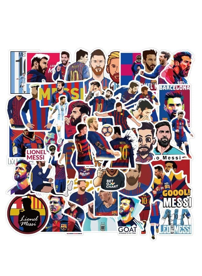 50PCS Messi Stickers, Football Star Lionel Messi Sticker, Waterproof Stickers for Laptop,Skateboard, Water Bottles,Computer,Phone,Guitar, Stickers for Kids Teens Adult