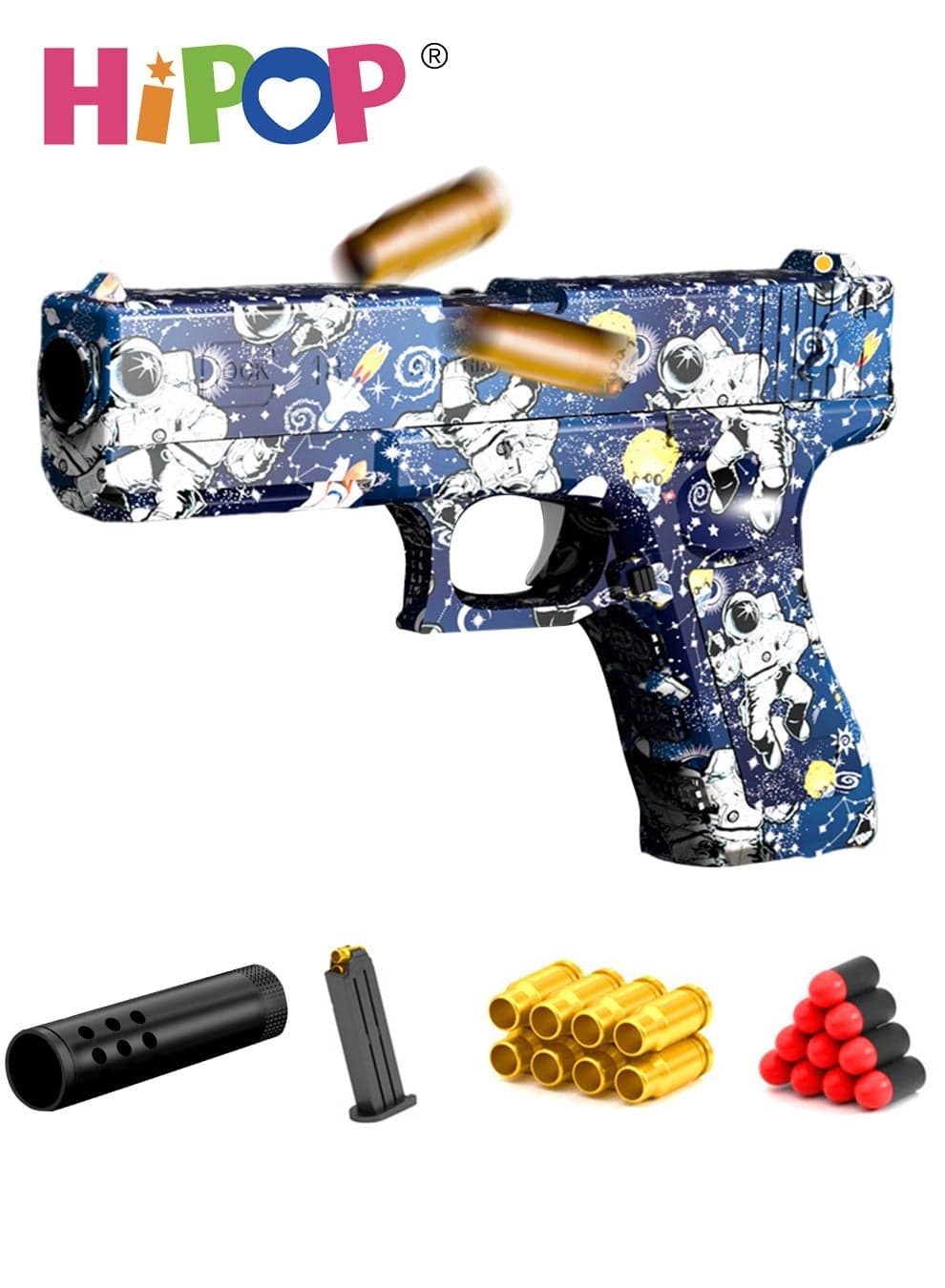 Toy Gun Soft Bullet Gun Toy for kids,With Shell Ejection,EVA Safety Bullet Core,Pull Back Action,Pistol Toys For Kids