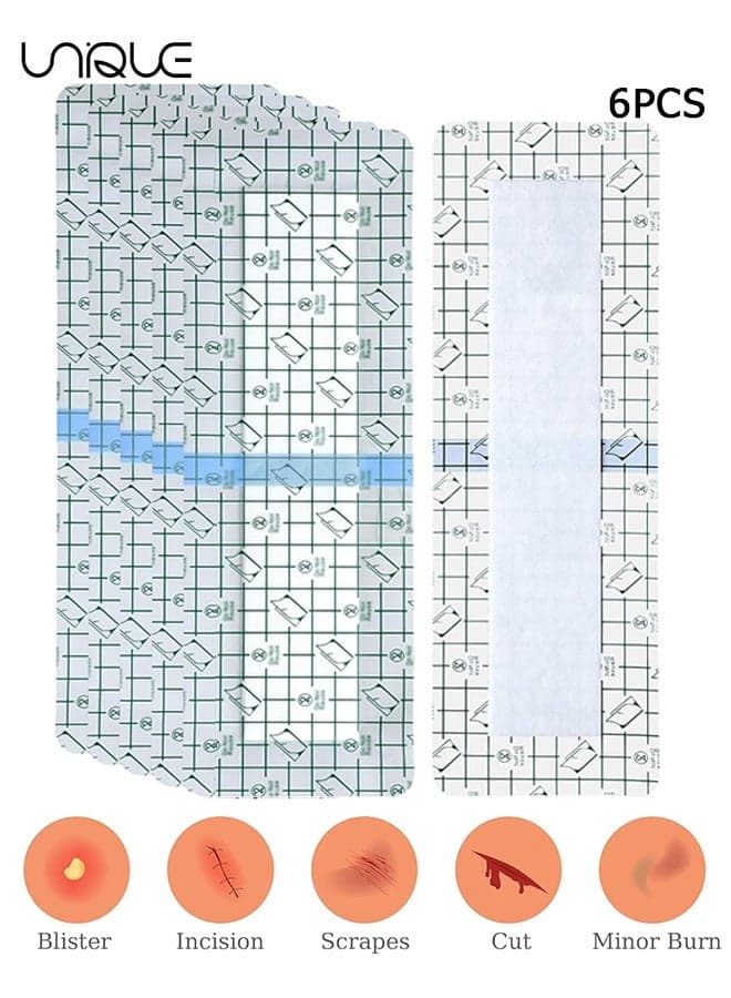 C-Section complex Waterproof Bandages - 10*25cm Tummy Tuck Shower Protector Scar Covers - with Non Stick Center Pad - Large Wound Care Supplies (6PCS)