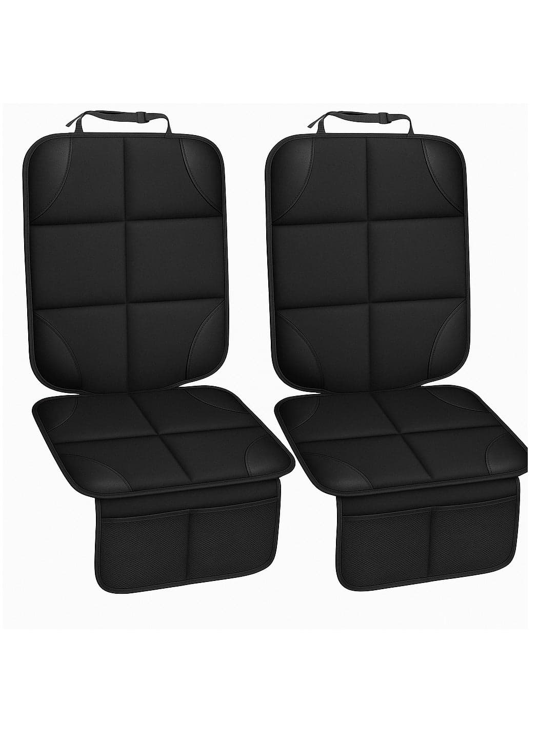 Car Seat Protector Cover, Waterproof Leather Car Seat Pad,2 Pack, Anti-slip Car Seat Cover with 2 Storage Pockets, Durable Scratchproof, Car Seat Protector for Baby and Pet, Universal