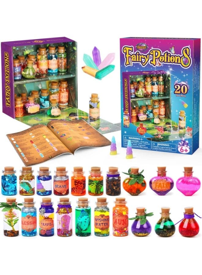 20 Fairy Potions Making, Children's Gift Toys DIY Kit, Color Your Potions Set, Witch Magic Potions DIY Gifts for Birthday Party, Teens, Boys' and Girls'