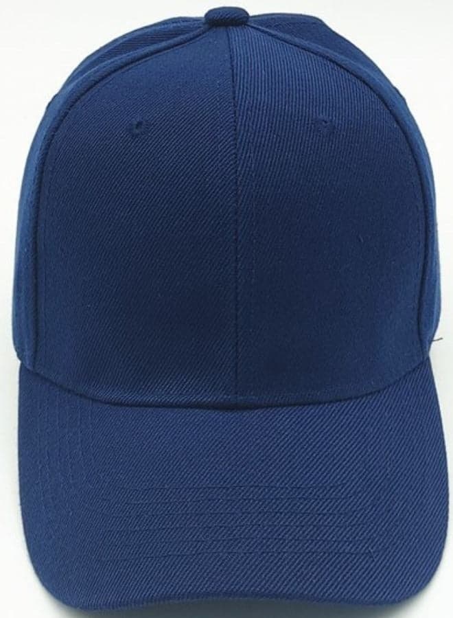 Classic Navy Polyester Baseball Cap - Adjustable Unisex Dad Hat for Running, Workouts, and Outdoor Activities in All Seasons