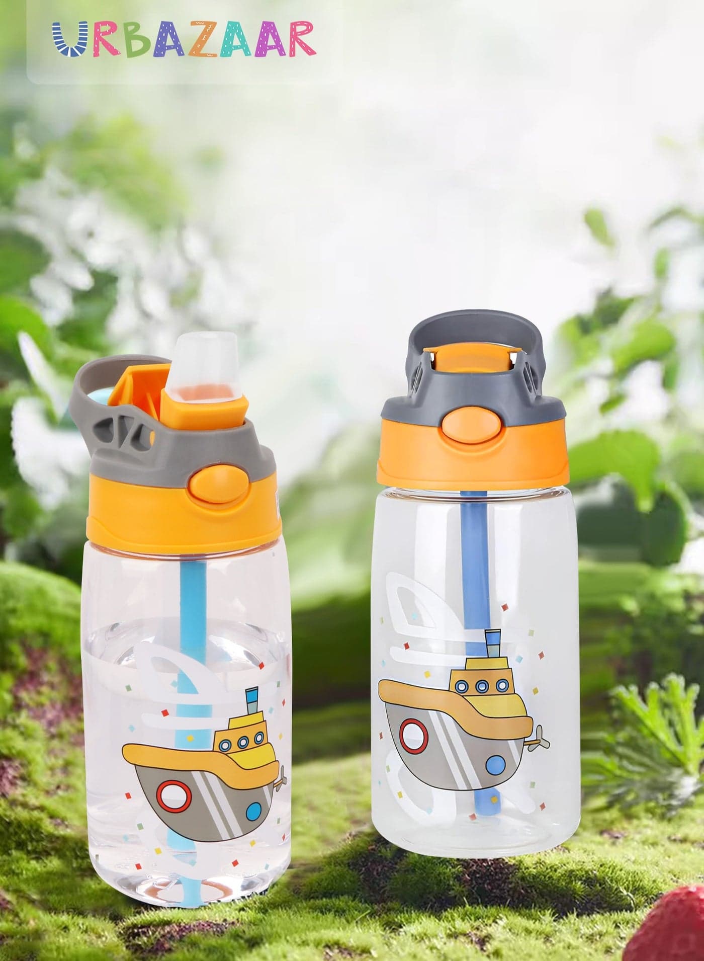 Kids Water Bottle with Straw & Handle - 480ml/16 oz BPA Free Kids Water Bottles, Spill Proof Cups for kids, Easy-Clean, Water Bottle With Straw,Kids Water Bottle For School,toddler