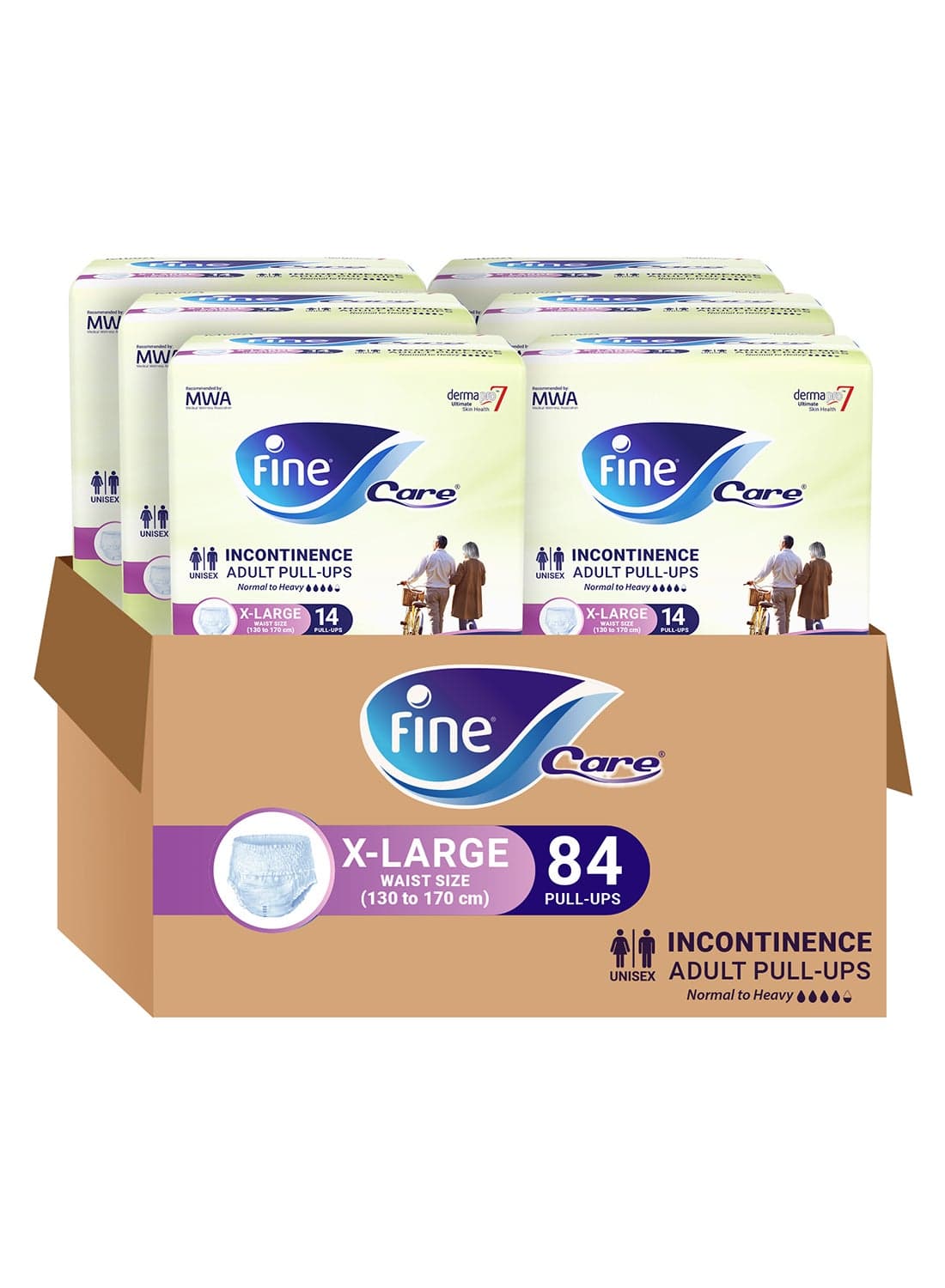 Care Incontinence Adult Pull Ups Unisex Pants 84 Diapers Xlarge Waist Size 130 170 Cm