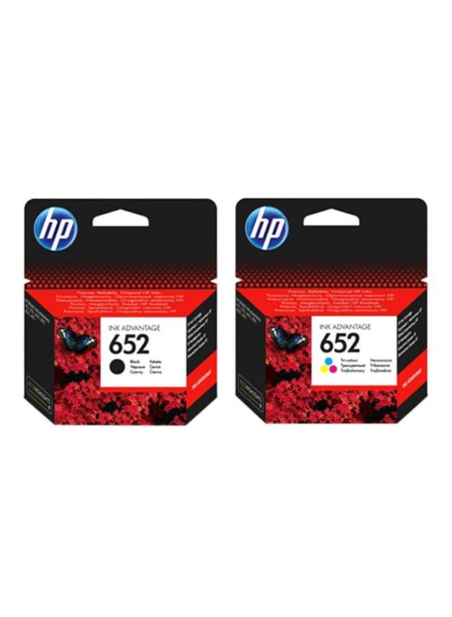 Pack of 2 HP 652 Original Ink Cartridge Set Black & Tri Colour