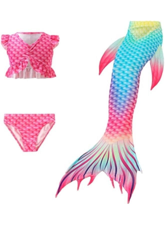 Girls Swimwear Mermaid Tail Swimwear,Bikini Sets,Mermaid Costume Swimsuits for Kids