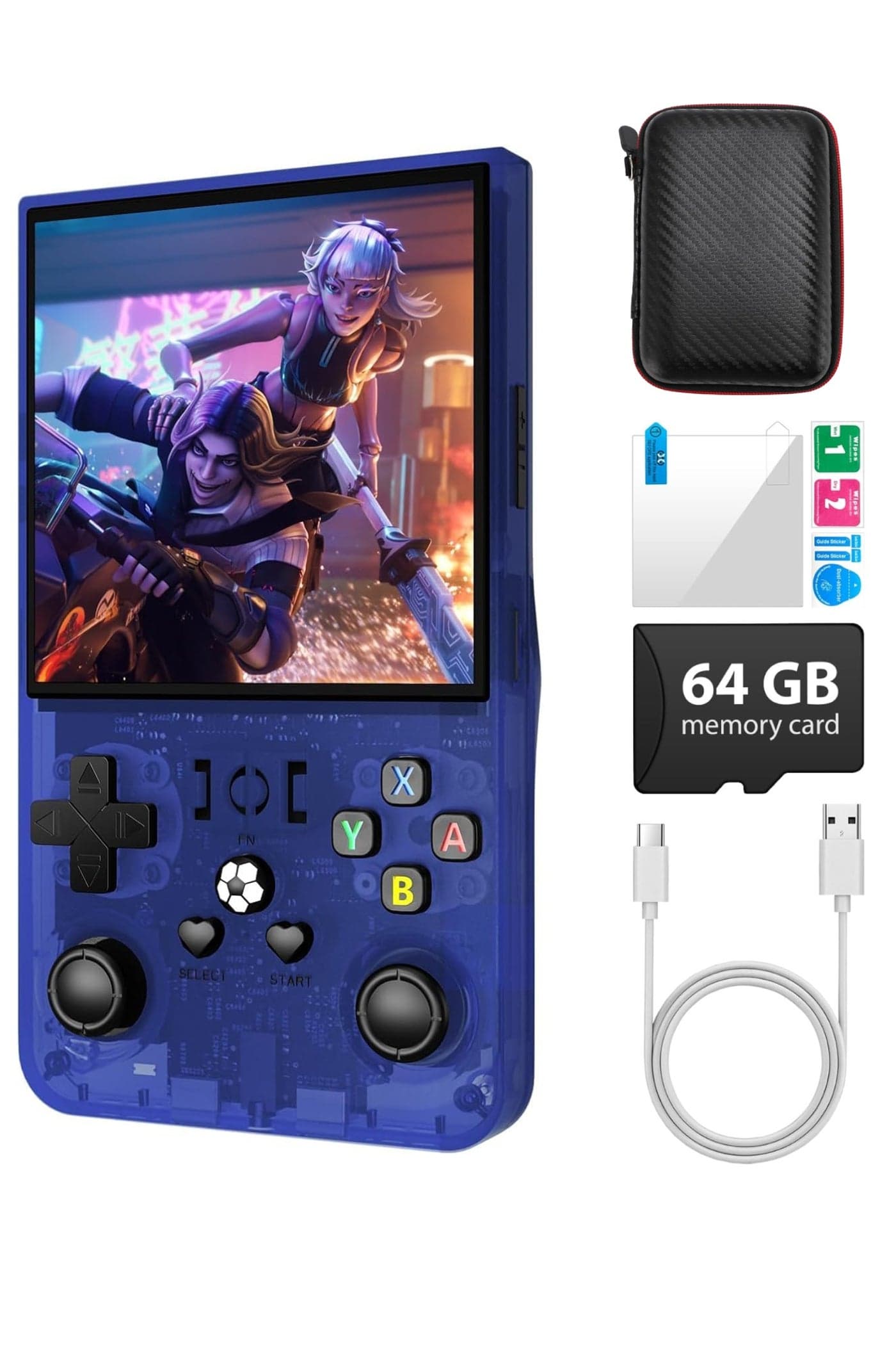 R36 Max Game Console 4 Inch Full IPS Screen Portable Retro Handheld Game Console Built-in 18000+ Games With Open Source Linux System & 64GB Memory Card Video Games Console Support 30+ Simulator Platform 4000mAh Battery Toys And Games For Kids And Adults Transparent Purple