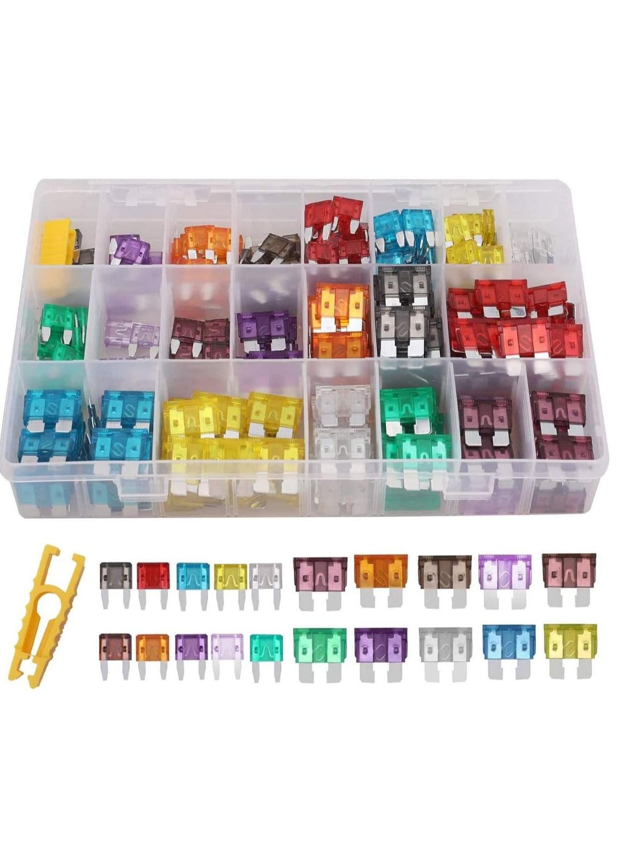 Car Blade Fuse Standard Fuses for Auto Fuses Replacement Assorted Auto Truck Car Standard Blade Fuses with Fuse Extractor Car Blade Fuse Standard Fuses Blade Fuse Assortment Set