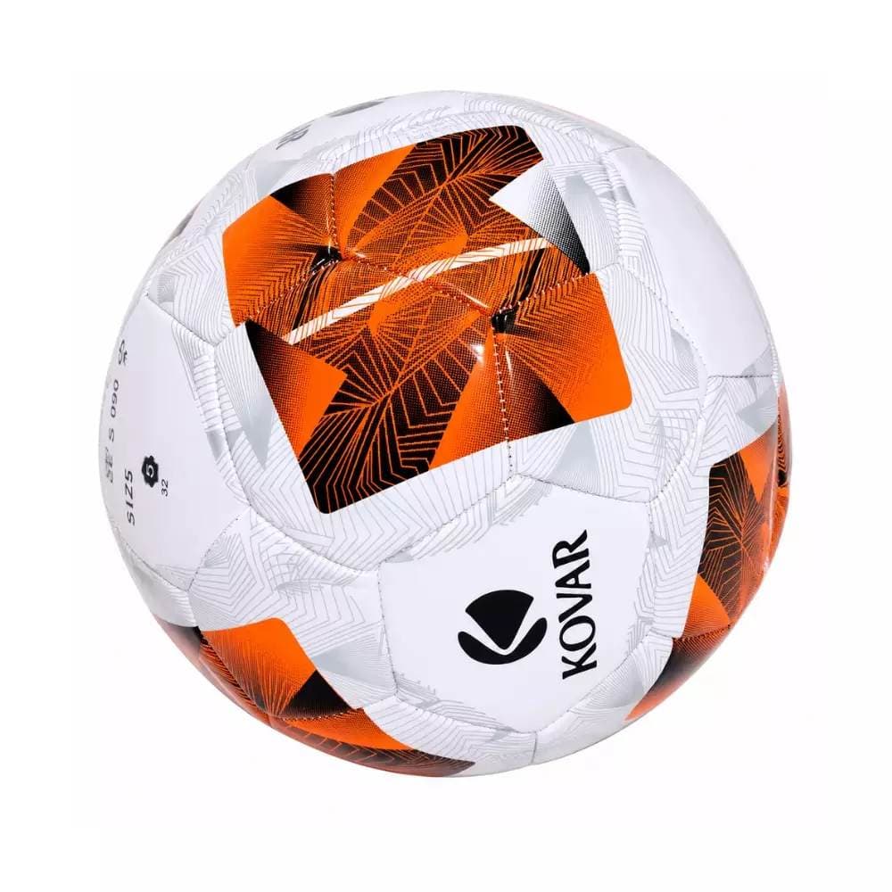 Kovar Football Soccer Ball Highly Durable PVC Material No 5 Size- White & Orange