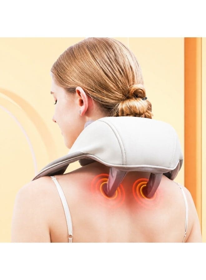 Rechargeable Neck & Shoulder Massager with Heat – Deep Tissue Kneading for Back & Feet – Electric Wireless Massager for Muscle Pain Relief & Daily Relaxation