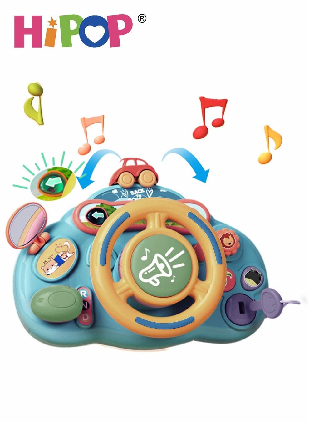 Rotating Steering Wheel Toy With Music And Light,Partial Color Random,Musical Toys Early Education Toddler Toys